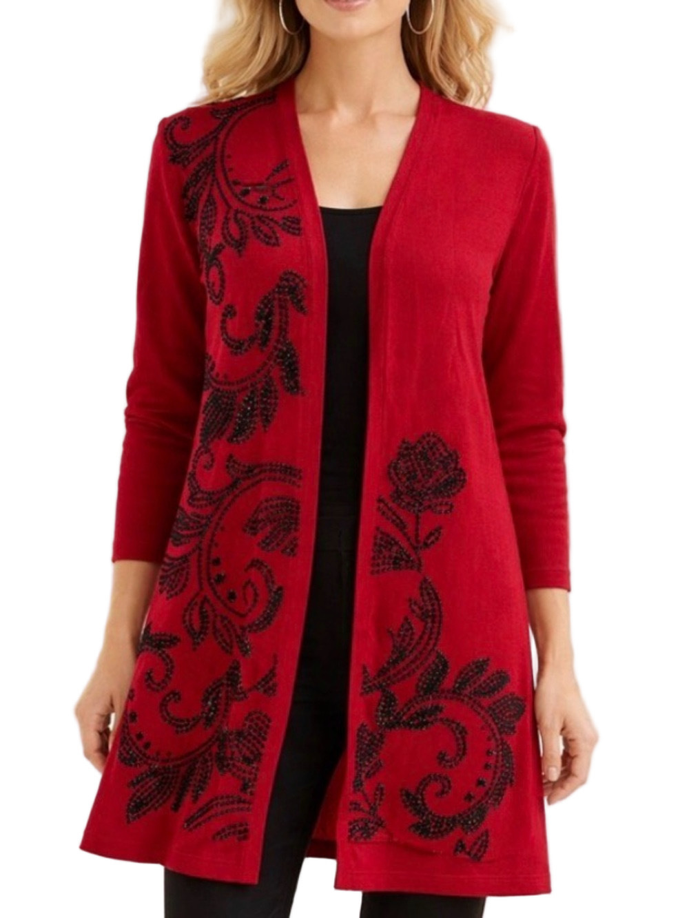 16. NWT WOMENS CHICO’S TRAVELERS 2/L DETAIL SWEATER